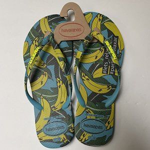 Havaianas Flip Flops Slim Sakura Bananas #lets_relax US 7 8 EUR 39 40 BR 37 38
